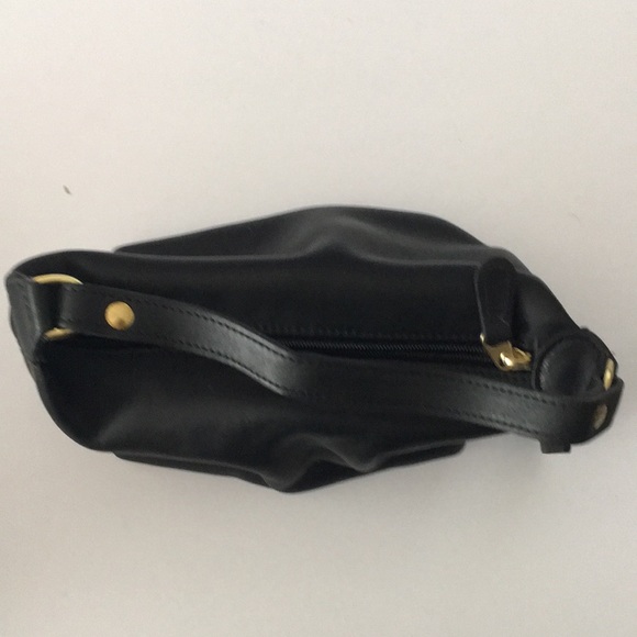 Coach Black Leather Shoulder Bag. Small 7”x5” - Picture 2 of 6